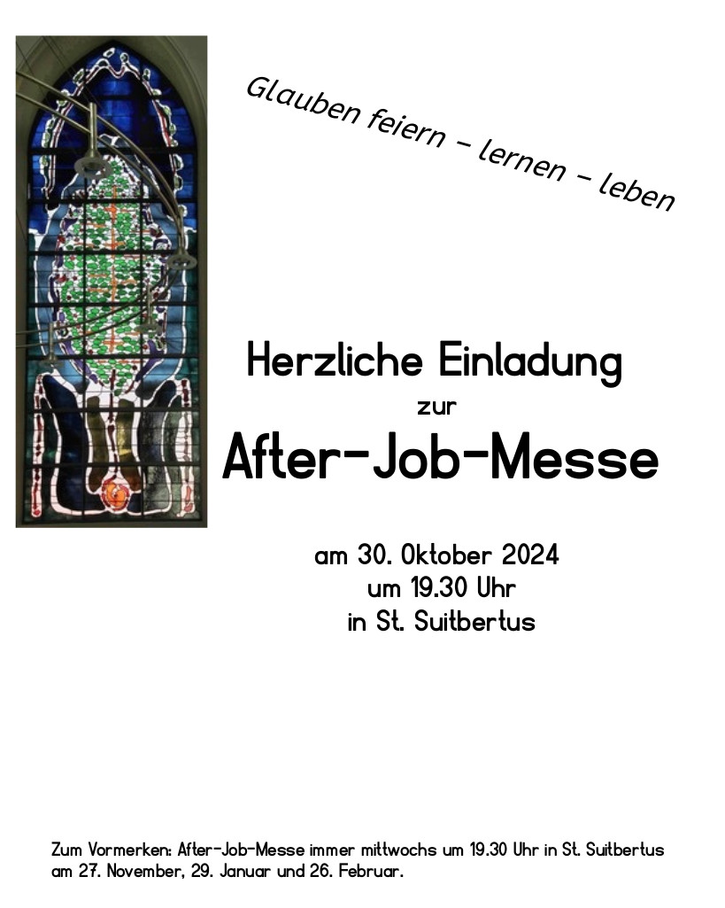 Flyer After Job Messe allgemeingroß. 30.10.24