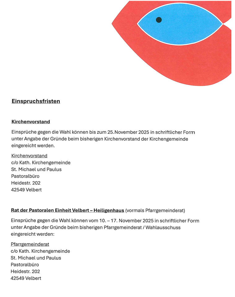 Wahl Einspruchsfristen